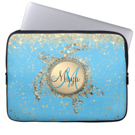 Turtle Monogram Stars på Blue iPad Smart Cover Laptop Fodral