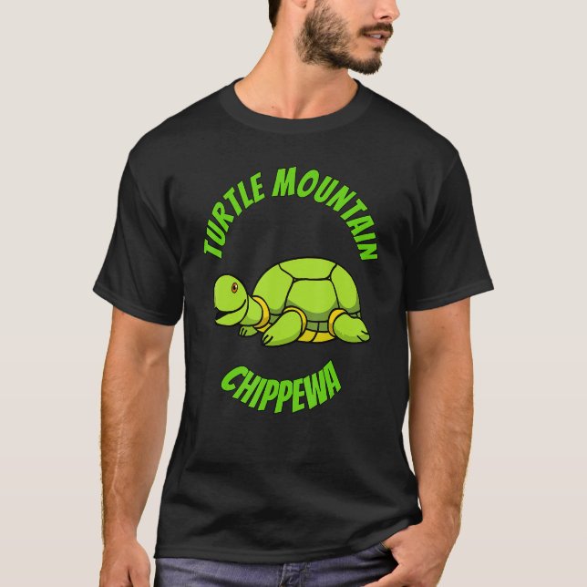 Turtle Mountain Chippewa Turtle T Shirt (Framsida)