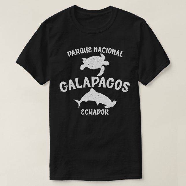 Turtle National Park Hammerhead Shark Galapagos P T Shirt (Design framsida)
