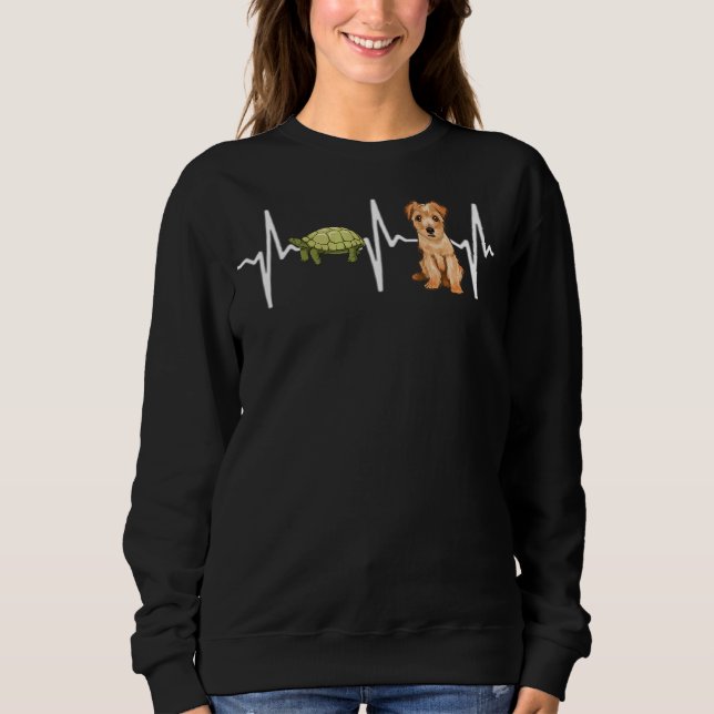 Turtle Norfolk Terrier Heartslag Hund T Shirt (Framsida)