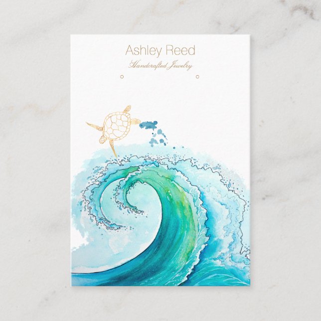 Turtle Ocean Inspired Jewelry Visning Card Visitkort (Framsida)