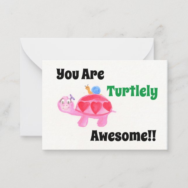 Turtle och Snigel Fantastisk Valentine Anteckningskort (Framsida)