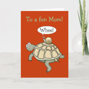 Turtle och snigel Whee! Mors dag-kort. Kort