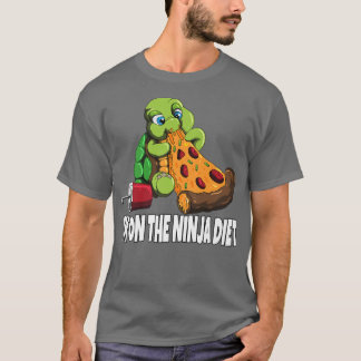 Turtle On A Diet Eats Pizza I'm On The Ninja Diet T Shirt