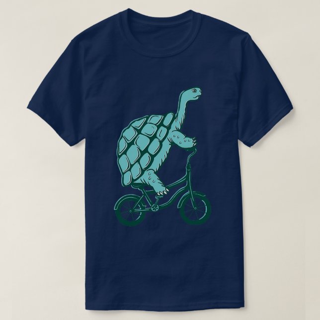 Turtle on cykel t shirt (Design framsida)