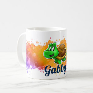Turtle Orange Stänk Mugg