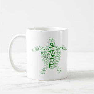 Turtle Ord Cloud - Unik gåva Kaffemugg