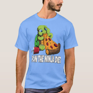 Turtle på en diet äter Pizza jag på Ninja Diet T Shirt