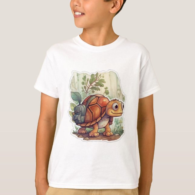 Turtle på en resa t shirt (Framsida)