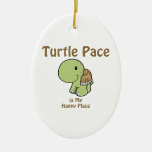 Turtle Pace är min Lycklig ställe Julgransprydnad Keramik