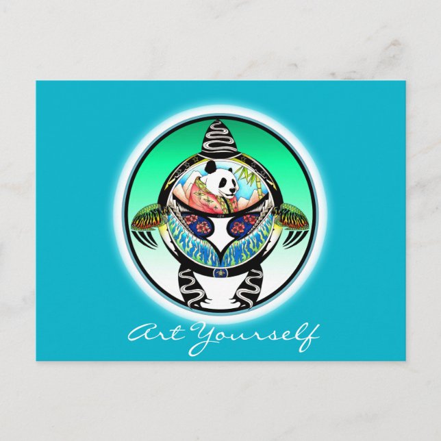 Turtle Panda Vykort (Framsida)