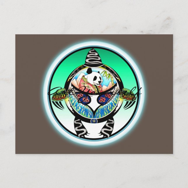 Turtle Panda Vykort (Framsida)