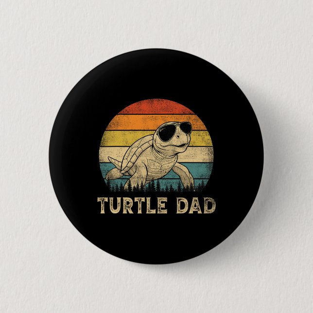 Turtle Pappa Sköldpadda Älskare Pappa Fars Dag  Knapp (Framsida)