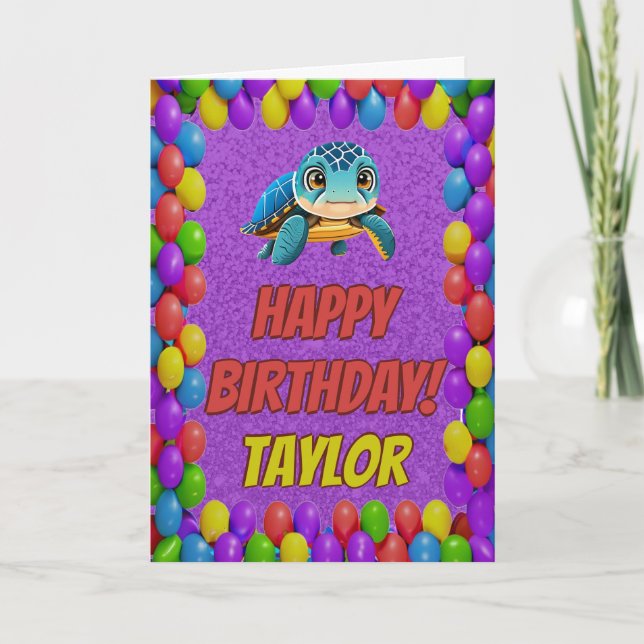 Turtle Personlig Roligt Hälsning Birthday Card Kort (Framsida)