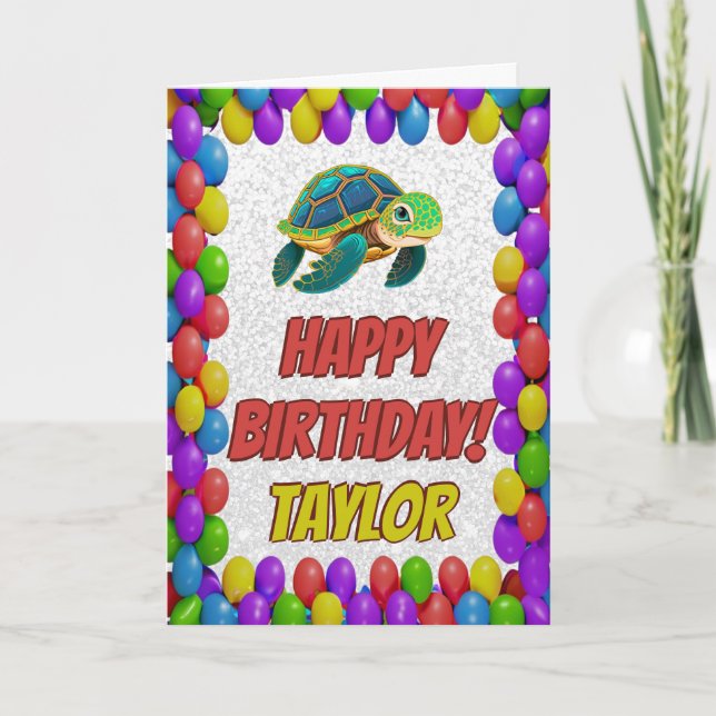 Turtle Personlig Roligt Hälsning Birthday Card Kort (Framsida)
