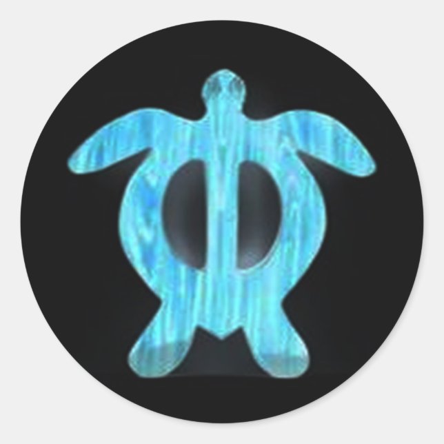 Turtle petroglyph runt klistermärke (Framsida)