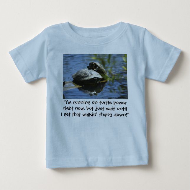 "Turtle Power" Cute Turtle Photo T-Shirts (Framsida)