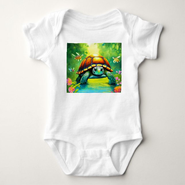 "Turtle Power" (Snäcka av styrka), långsam men sta T Shirt (Framsida)