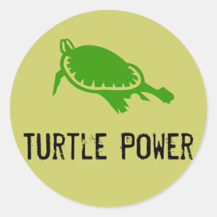 Turtle Power Sticker Runt Klistermärke