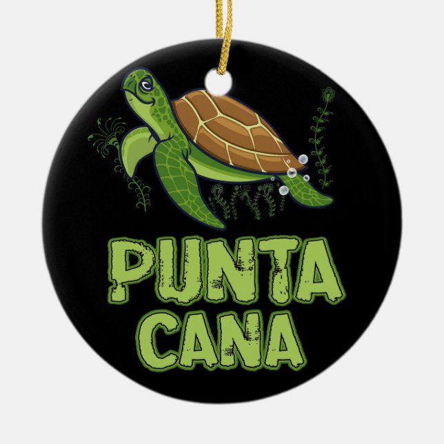 Turtle Punta Cana Dominikanska republiken Souvenir Julgransprydnad Keramik (Framsidan)