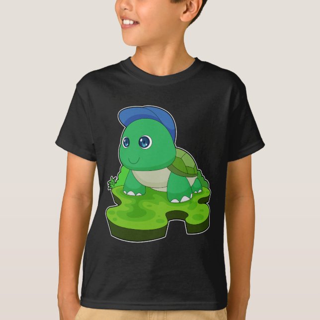 Turtle Pupil Cap School T Shirt (Framsida)
