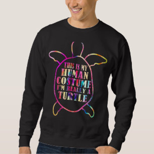 Turtle Quote I är Verkligen A Turtle Coola Turtle Lång Ärmad Tröja
