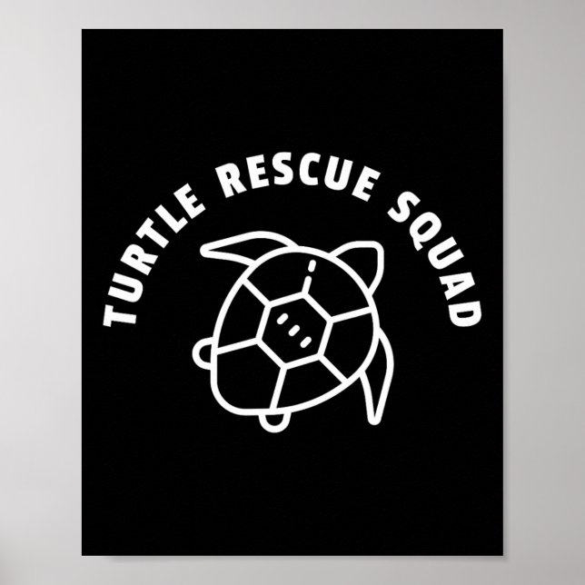 Turtle Rädding Squad Quote - Sea Turtle Graphic Poster (Framsidan)