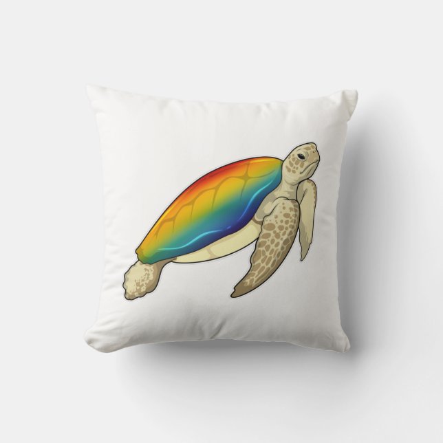 Turtle Rainbow Kudde (Framsida)