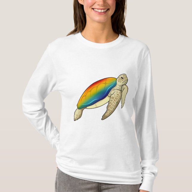 Turtle Rainbow T Shirt (Framsida)