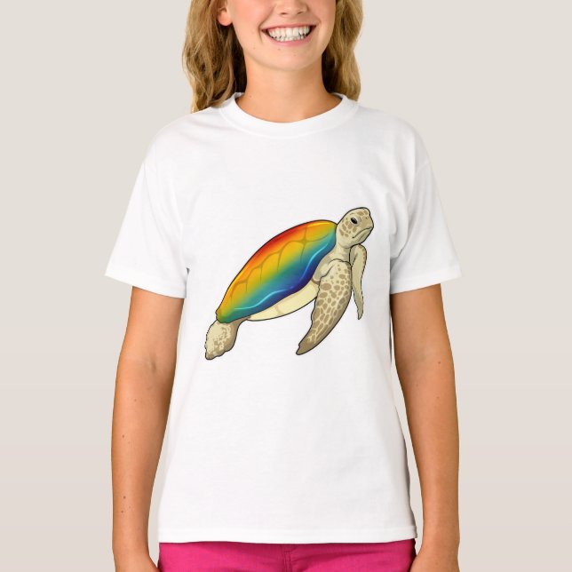 Turtle Rainbow T Shirt (Framsida)