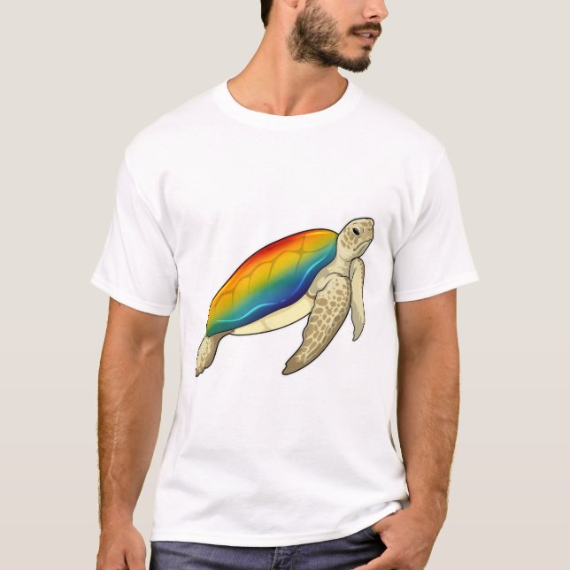 Turtle Rainbow T Shirt (Framsida)