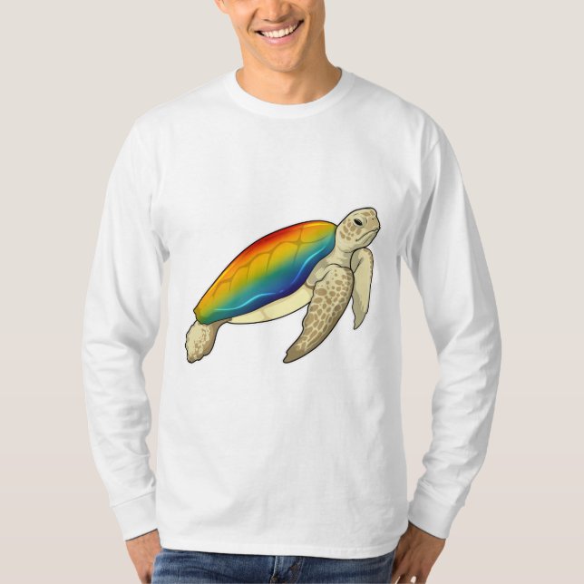 Turtle Rainbow T Shirt (Framsida)