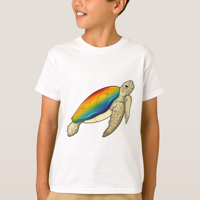 Turtle Rainbow T Shirt (Framsida)