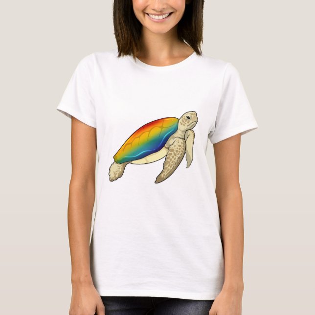 Turtle Rainbow T Shirt (Framsida)