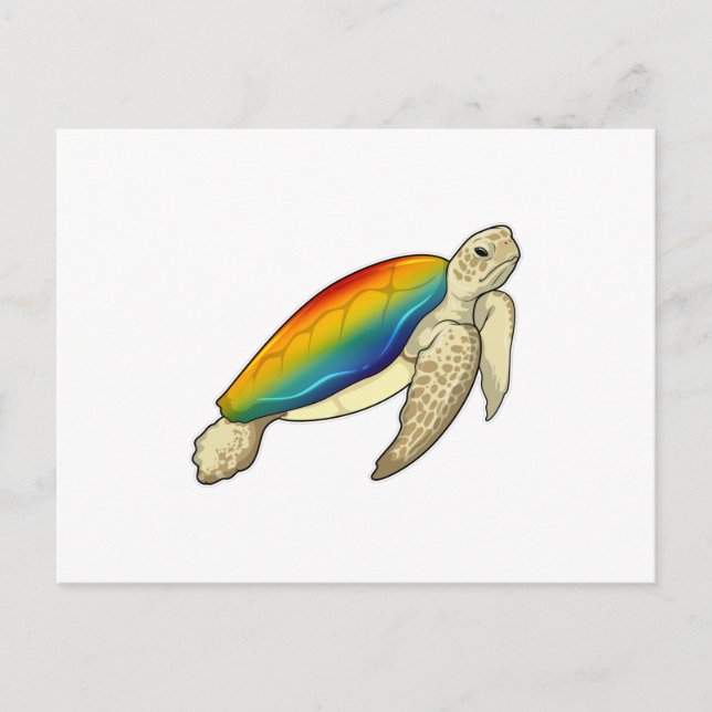 Turtle Rainbow Vykort (Framsida)