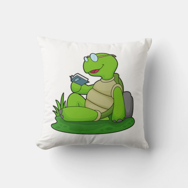 Turtle Reading Bok Kudde (Framsida)