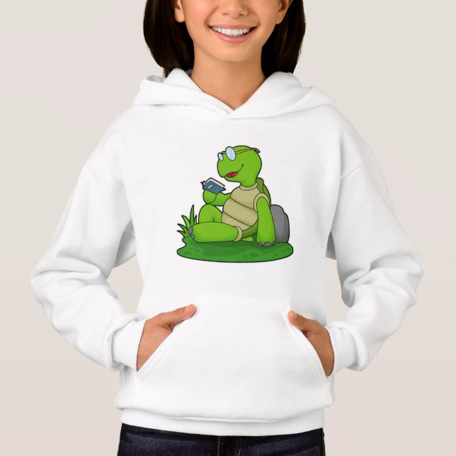Turtle Reading Bok T Shirt (Framsida)