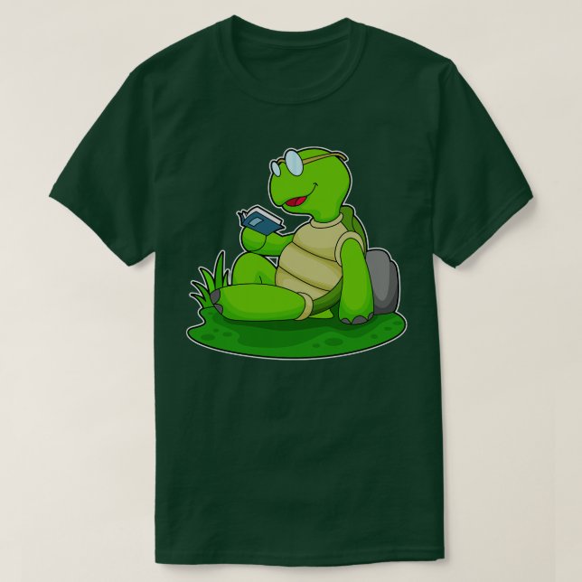Turtle Reading Bok T Shirt (Design framsida)