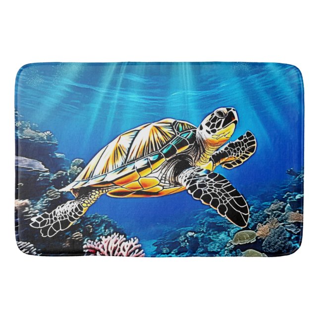 Turtle Reef Glow Design Badrumsmatta (Framsidan)