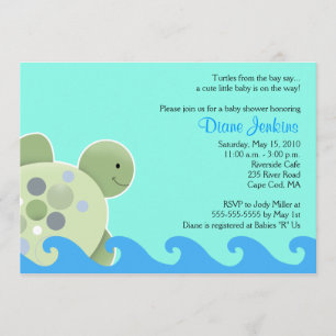 Turtle Reef Seaturtle 5x7 Baby Shower-inbjudan Inbjudningar