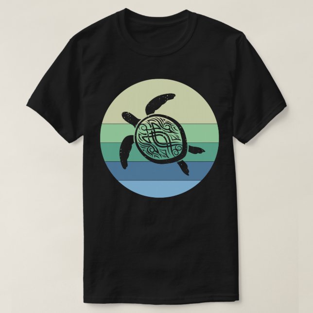 Turtle Retro Graphic T Shirt (Design framsida)