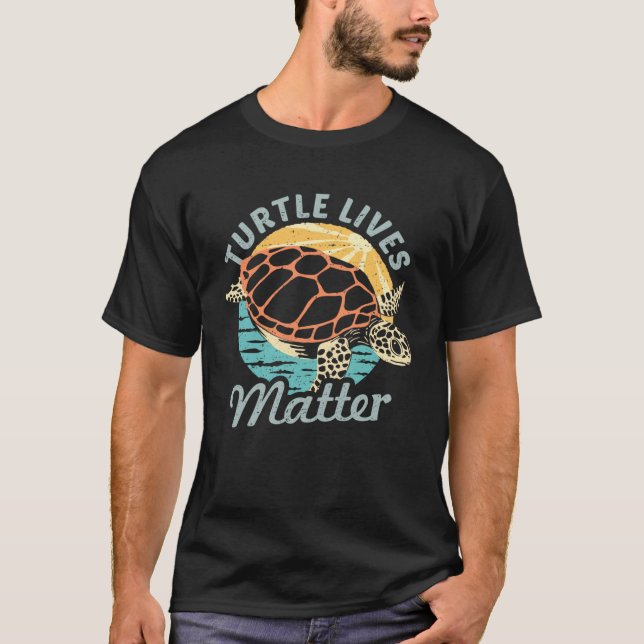 Turtle Retro Sea Ocean Turtle Sendera T Shirt (Framsida)