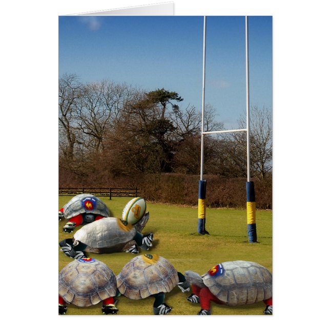 Turtle Rugby Hälsningskort (Framsidan)