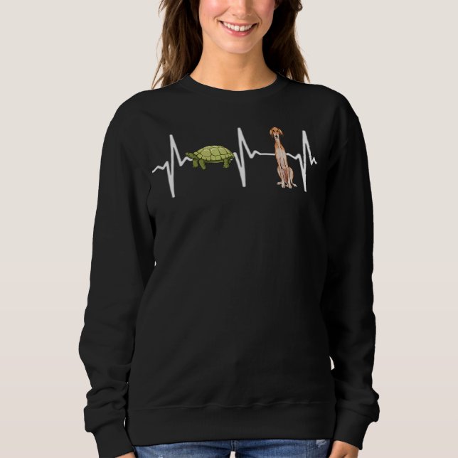 Turtle Saluki Heartslag Hund T Shirt (Framsida)