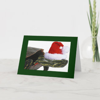 Turtle Santa Helgdag Card Helgkort