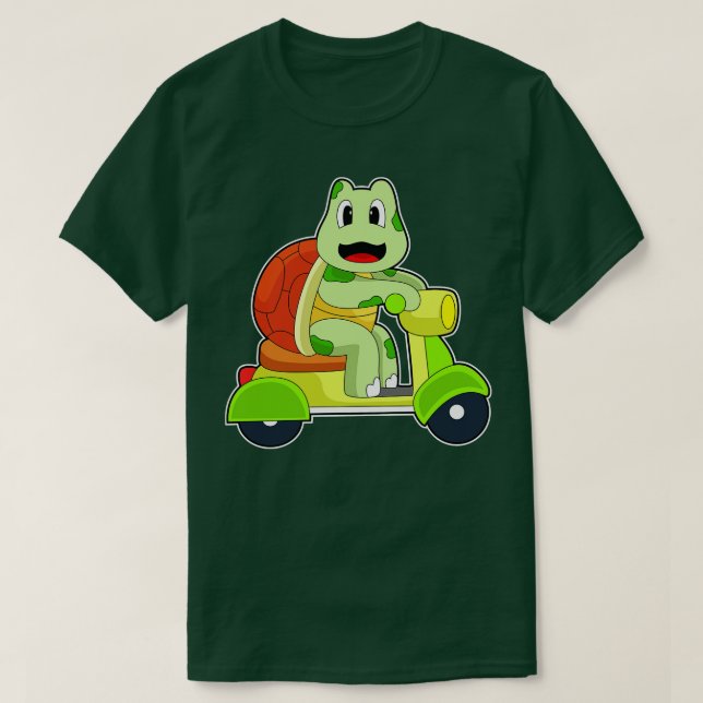 Turtle Scooter T Shirt (Design framsida)