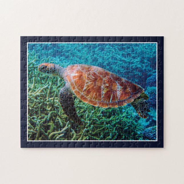 Turtle Sea Creature Ocean Wildlife Pussel (Horisontell)