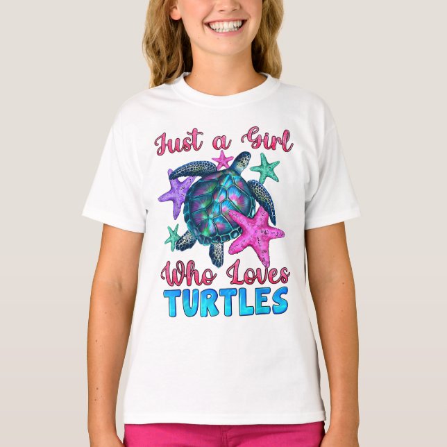 Turtle Sea Ocean är bara en flicka som Kärlekar sk T Shirt (Framsida)