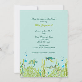 Turtle Sea Turtle Baby Shower eller Födelsedagsfes Inbjudningar