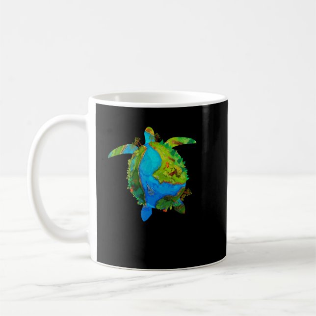 Turtle Sea Turtle Planet April 22 Earth Day Spara  Kaffemugg (Vänster)